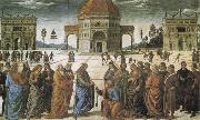 PERUGINO, Pietro Christ giving the Keys to St Peter Spain oil painting artist